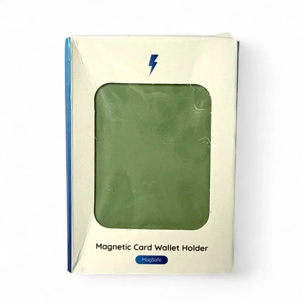 Magnetic Phone Case Wallet Detachable Card Holder & Stand Green PU Leather NEW
